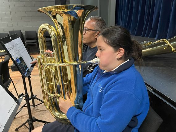 Laila Te Whare With Tuba Tutor Gary Collins Resized