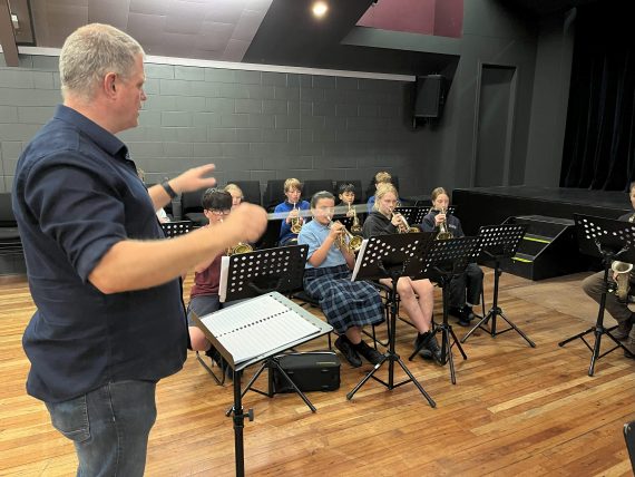 Matt West Conducting The Cornet Section Of The Taupo Brass Academy Resized